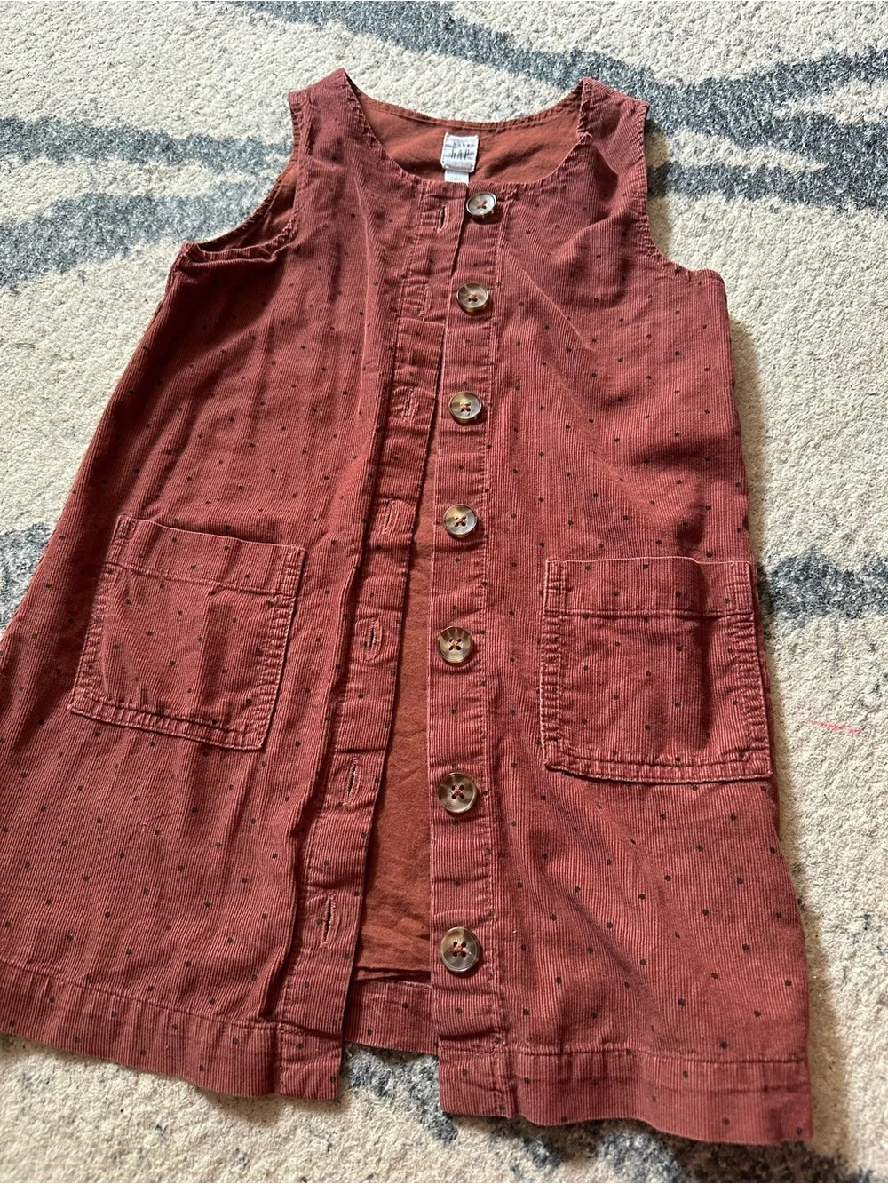 😊sold🫛GAP Toddler Corduroy Button-Up Dress in Rust